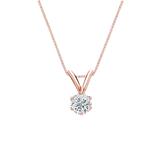 14k Rose Gold 6-Prong Basket Certified Round-Cut Diamond Solitaire Pendant 0.20 ct. tw. (G-H, VS2)