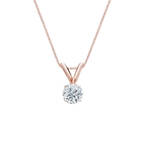 Natural Diamond Solitaire Pendant Round-cut 0.25 ct. tw. (H-I, SI1-SI2) 14k Rose Gold 4-Prong Basket