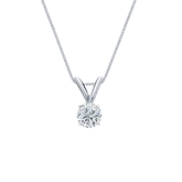 18k White Gold 4-Prong Basket Certified Round-Cut Diamond Solitaire Pendant 0.25 ct. tw. (H-I, SI1-SI2)