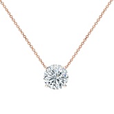 14k Rose Gold 4-Prong Certified Round-Cut Diamond Solitaire Pendant 0.75 ct. tw. (I-J, I1-I2)
