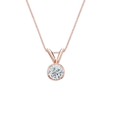 Natural Diamond Solitaire Pendant Round-cut 0.25 ct. tw. (H-I, SI1-SI2) 14k Rose Gold Bezel