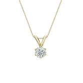 14k Yellow Gold 6-Prong Basket Certified Round-Cut Diamond Solitaire Pendant 0.25 ct. tw. (I-J, I1-I2)