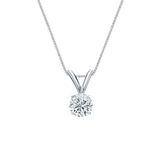 Natural Diamond Solitaire Pendant Round-cut 0.31 ct. tw. (H-I, SI1-SI2) 14k White Gold 4-Prong Basket