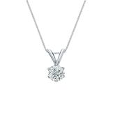 14k White Gold 6-Prong Basket Certified Round-Cut Diamond Solitaire Pendant 0.31 ct. tw. (G-H, VS2)