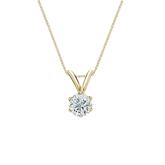Natural Diamond Solitaire Pendant Round-cut 0.31 ct. tw. (G-H, SI2) 14k Yellow Gold 6-Prong Basket