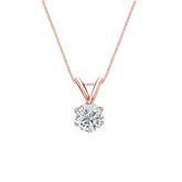 Natural Diamond Solitaire Pendant Round-cut 0.38 ct. tw. (H-I, SI1-SI2) 14k Rose Gold 6-Prong Basket