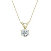 14k Yellow Gold 6-Prong Basket Certified Round-Cut Diamond Solitaire Pendant 0.38 ct. tw. (I-J, I1)
