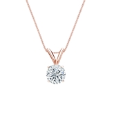14k Rose Gold 4-Prong Basket Certified Round-Cut Diamond Solitaire Pendant 0.50 ct. tw. (I-J, I1-I2)