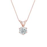 14k Rose Gold 6-Prong Basket Certified Round-Cut Diamond Solitaire Pendant 0.50 ct. tw. (G-H, SI1)