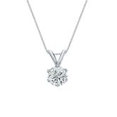 14k White Gold 6-Prong Basket Certified Round-Cut Diamond Solitaire Pendant 0.50 ct. tw. (H-I, SI1-SI2)
