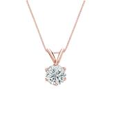 14k Rose Gold 6-Prong Basket Certified Round-Cut Diamond Solitaire Pendant 0.63 ct. tw. (G-H, SI2)