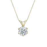 14k Yellow Gold 6-Prong Basket Certified Round-Cut Diamond Solitaire Pendant 0.75 ct. tw. (G-H, VS2)