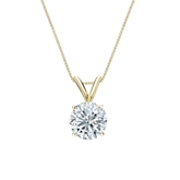 18k Yellow Gold 4-Prong Basket Certified Round-Cut Diamond Solitaire Pendant 0.88 ct. tw. (G-H, VS2)