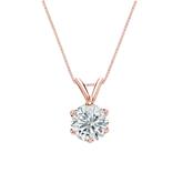 Natural Diamond Solitaire Pendant Round-cut 0.88 ct. tw. (G-H, SI2) 14k Rose Gold 6-Prong Basket
