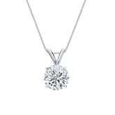 14k White Gold 4-Prong Basket Certified Round-Cut Diamond Solitaire Pendant 1.00 ct. tw. (J-K, I2)