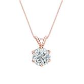 14k Rose Gold 6-Prong Basket Certified Round-Cut Diamond Solitaire Pendant 1.00 ct. tw. (G-H, VS2)