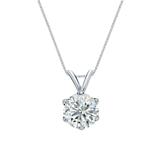 14k White Gold 6-Prong Basket Certified Round-Cut Diamond Solitaire Pendant 1.00 ct. tw. (G-H, VS2)