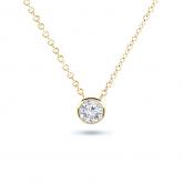 Solitaire Pendant Round 0.25 ct. tw (J-K, I1-I2) in 14K Yellow Gold Bezel