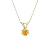 18k Yellow Gold 6-Prong Basket Certified Round-cut Yellow Diamond Solitaire Pendant 0.25 ct. tw. (SI1-SI2)
