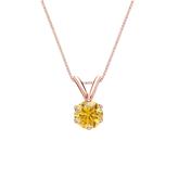14k Rose Gold 6-Prong Basket Certified Round-cut Yellow Diamond Solitaire Pendant 0.38 ct. tw. (SI1-SI2)