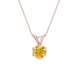 14k Rose Gold 6-Prong Basket Certified Round-cut Yellow Diamond Solitaire Pendant 0.50 ct. tw. (SI1-SI2)