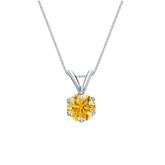 Platinum 6-Prong Basket Certified Round-cut Yellow Diamond Solitaire Pendant 0.50 ct. tw. (SI1-SI2)