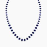 Blue Sapphire and Diamond Fashion Necklace (36.34 cttw.) in 14K White Gold, 16 Inch