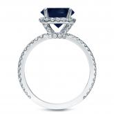 Cushoin-Cut Blue Sapphire Halo Engagement Ring 1.50 ct. tw. In 14K White Gold
