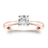 Natural Diamond Solitaire Ring Asscher 0.75 ct. tw. (G-H, SI1) 14k Rose Gold 4-Prong