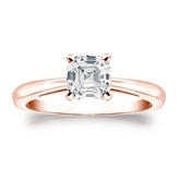 Natural Diamond Solitaire Ring Asscher 1.00 ct. tw. (G-H, VS1-VS2) 14k Rose Gold 4-Prong