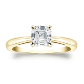 Certified 14k Yellow Gold 4-Prong Asscher Diamond Solitaire Ring 1.00 ct. tw. (G-H, VS2)