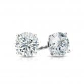 Certified Round Diamond Stud Earrings in 14k White Gold 4-Prong Martini 1.00ct