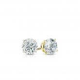 Lab Grown Diamond Stud Earrings Round 0.25 ct. tw. (E-F, VS) in 14k Yellow Gold 4-Prong Basket