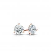 Natural Diamond Stud Earrings Round 0.25 ct. tw. (I-J, I1-I2) 14k Rose Gold 3-Prong Martini