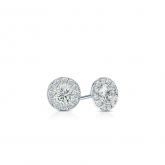 Natural Diamond Stud Earrings Round 0.25 ct. tw. (G-H, SI2) Platinum Halo
