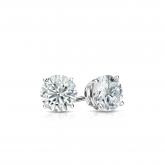 Certified 14k White Gold 4-Prong Basket Round Diamond Stud Earrings 0.33 ct. tw. (H-I, SI1-SI2)