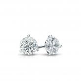 Natural Diamond Stud Earrings Round 0.33 ct. tw. (H-I, SI1-SI2) 14k White Gold 3-Prong Martini