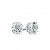 Natural Diamond Stud Earrings Round 0.40 ct. tw. (H-I, SI1-SI2) 14k White Gold 4-Prong Basket