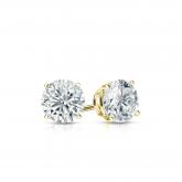 Certified 14k Yellow Gold 4-Prong Basket Round Diamond Stud Earrings 0.40 ct. tw. (H-I, I1-I2)