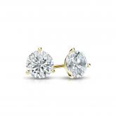 Natural Diamond Stud Earrings Round 0.40 ct. tw. (H-I, SI1-SI2) 14k Yellow Gold 3-Prong Martini