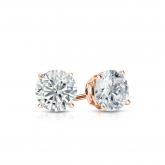 Natural Diamond Stud Earrings Round 0.50 ct. tw. (H-I, SI1-SI2) 14k Rose Gold 4-Prong Basket