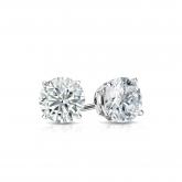 Certified Platinum 4-Prong Basket Round Diamond Stud Earrings 0.50 ct. tw. (H-I, SI1-SI2)