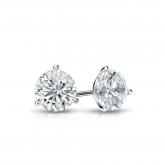 Natural Diamond Stud Earrings Round 0.50 ct. tw. (H-I, SI1-SI2) 18k White Gold 3-Prong Martini