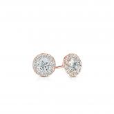 Natural Diamond Stud Earrings Round 0.50 ct. tw. (I-J, I1-I2) 14k Rose Gold Halo