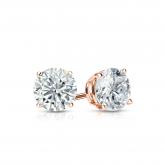 Natural Diamond Stud Earrings Round 0.62 ct. tw. (H-I, SI1-SI2) 14k Rose Gold 4-Prong Basket