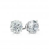 Certified 18k White Gold 4-Prong Basket Round Diamond Stud Earrings 0.62 ct. tw. (H-I, SI1-SI2)