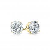 Natural Diamond Stud Earrings Round 0.62 ct. tw. (H-I, SI1-SI2) 14k Yellow Gold 4-Prong Basket