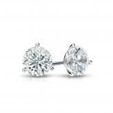 Natural Diamond Stud Earrings Round 0.62 ct. tw. (I-J, I1-I2) 14k White Gold 3-Prong Martini