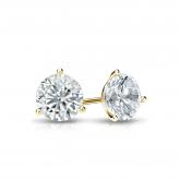 Certified 14k Yellow Gold 3-Prong Martini Round Diamond Stud Earrings 0.62 ct. tw. (H-I, SI1-SI2)