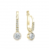 Lab Grown Diamond Dangle studs Earrings Round 0.62 ct. tw. (H-I, VS) in 14k Yellow Gold Drop Earring Bezel